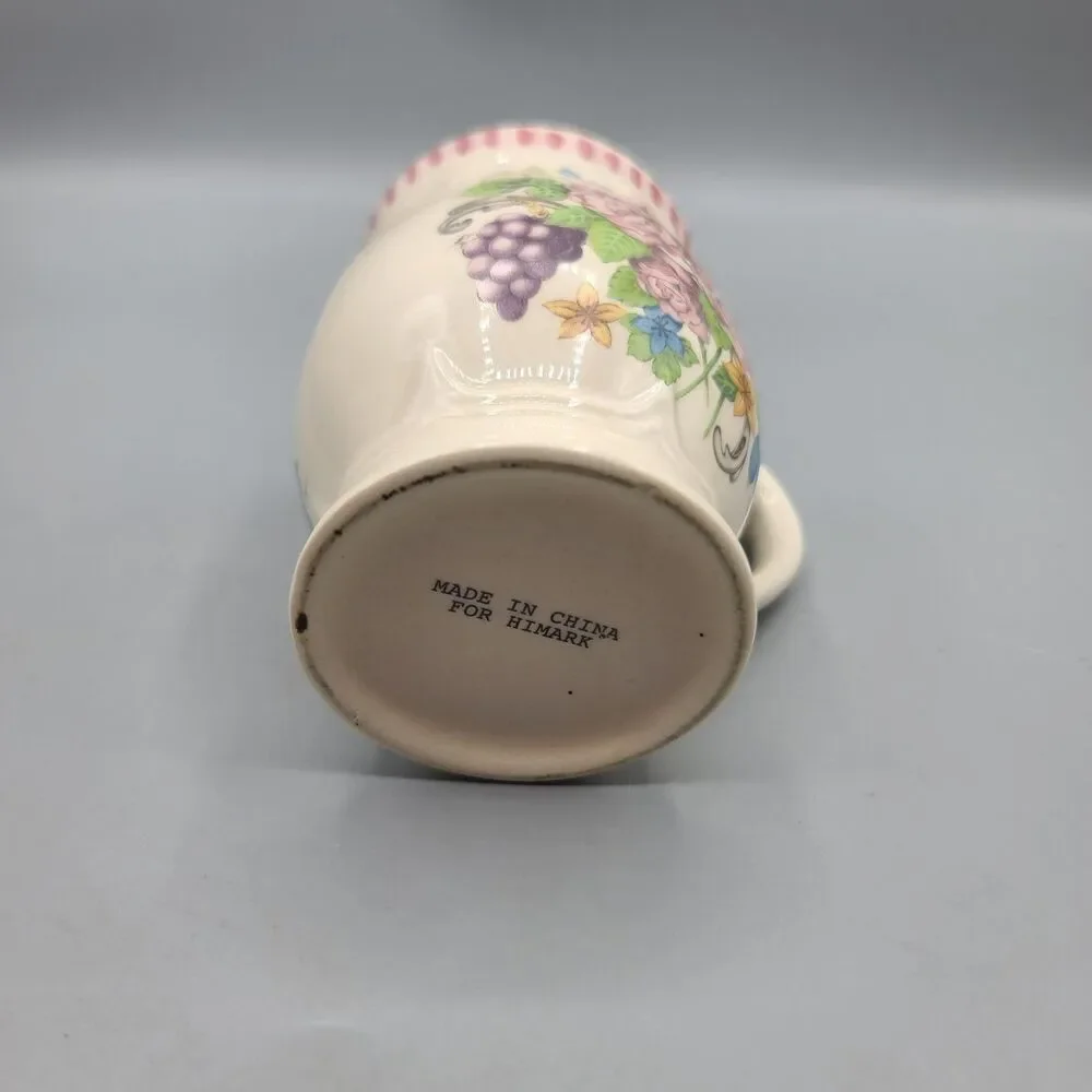 Himark Ceramic Floral Fruit Coffee Tea Mugs Vintage Set Of 2